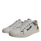 Dolce & Gabbana White Suede Leather Low Top Sneakers Shoes