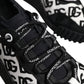 Dolce & Gabbana Black Logo Lace Up Low Top NS1 Sneakers Shoes