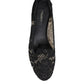 Dolce & Gabbana Black Taormina Lace Slip On Flats Shoes