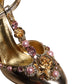 Dolce & Gabbana Gold Embellished Vally Heels Sandals Shoes