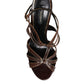 Dolce & Gabbana Bordeaux Ankle Strap Heels Sandals Shoes