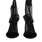 Dolce & Gabbana Black Tulle Stretch Heels Sandals Shoes