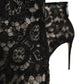 Dolce & Gabbana Black Floral Lace Heels Ankle Boots Shoes