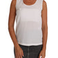 Dolce & Gabbana Elegant Sleeveless White Silk Blouse Top