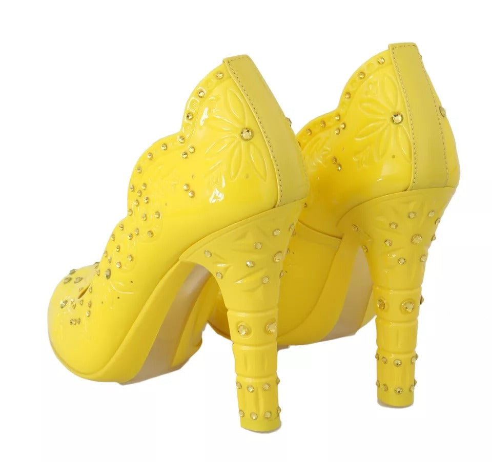 Dolce & Gabbana Yellow Crystal Heels CINDERELLA Shoes