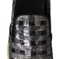 PINKO Silver Black Slip-on Sequence Design Sneakers Shoes