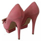 Elisabetta Franchi Pink Bow Stiletto Heel Pumps Shoes