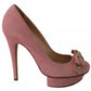 Elisabetta Franchi Pink Bow Stiletto Heel Pumps Shoes