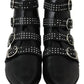 Dondup Black Fashion Buckled Zipper Ankle Boots Shoes
