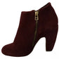 Steve Madden Maroon Blush Velvet Suede Penelope Ankle Boots Shoes