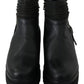Ovyé Black Leather Zipper Ankle Boots Shoes