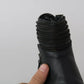Ovyé Black Leather Zipper Ankle Boots Shoes