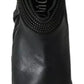 Ovyé Black Leather Zipper Ankle Boots Shoes