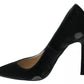 Ovyé Gray Velvet Dress Stiletto Pumps Shoes