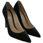 Ovyé Gray Velvet Dress Stiletto Pumps Shoes