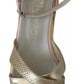 EBARRITO Multicolor Leather Ankle Strap Wedge Heel Sandals Shoes