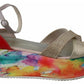 EBARRITO Multicolor Leather Ankle Strap Wedge Heel Sandals Shoes