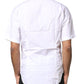 Dolce & Gabbana White Cotton Button Down Casual Men Polo Shirt