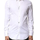 Dolce & Gabbana White GOLD Cotton Long Sleeves Men Dress Shirt