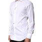 Dolce & Gabbana White GOLD Cotton Long Sleeves Men Dress Shirt