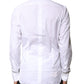 Dolce & Gabbana White GOLD Cotton Long Sleeves Men Dress Shirt