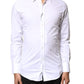 Dolce & Gabbana White GOLD Cotton Long Sleeves Dress Shirt