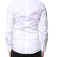 Dolce & Gabbana White GOLD Cotton Long Sleeves Dress Shirt