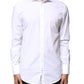 Dolce & Gabbana White GOLD Cotton Long Sleeves Dress Shirt
