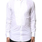Dolce & Gabbana White GOLD CottonPoplin Bib Formal Dress Shirt