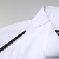 Dolce & Gabbana White GOLD CottonPoplin Bib Formal Dress Shirt