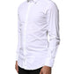 Dolce & Gabbana White GOLD Cotton Long Sleeves Dress Shirt