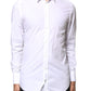 Dolce & Gabbana White GOLD Cotton Long Sleeves Men Dress Shirt