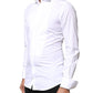 Dolce & Gabbana White GOLD Cotton Poplin Bib Formal Men Dress Shirt