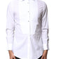 Dolce & Gabbana White Cotton Poplin Bib Formal Dress Shirt