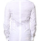 Dolce & Gabbana White GOLD Cotton Poplin Bib Formal Men Dress Shirt