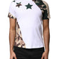 Dolce & Gabbana White Camouflage Stars Crew Neck T-shirt