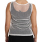 Dolce & Gabbana White Net  Transparent Sleeveless Tank Top