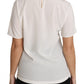 Dolce & Gabbana Elegant Silk Crewneck Blouse with Applique