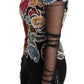 Dolce & Gabbana Black Floral Ricamo Top T-shirt Blouse