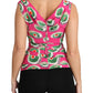 Dolce & Gabbana Sicilian Cake Print Sleeveless Silk Top