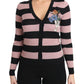 Dolce & Gabbana Pink Floral Cashmere Cardigan Sweater