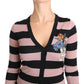 Dolce & Gabbana Pink Floral Cashmere Cardigan Sweater