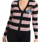 Dolce & Gabbana Pink Floral Cashmere Cardigan Sweater