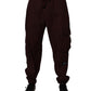 Dolce & Gabbana Maroon Cotton Cargo Jogger Sweatpants Pants