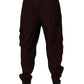 Dolce & Gabbana Maroon Cotton Cargo Jogger Sweatpants Pants
