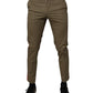 Dolce & Gabbana Dark Khaki Cotton Tapered Pants