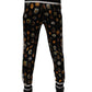 Dolce & Gabbana Black Religious Print Silk Men Jogger Pants