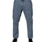 Dolce & Gabbana Blue Cotton Skinny Men Denim Mid Waist Jeans