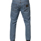 Dolce & Gabbana Blue Cotton Skinny Men Denim Mid Waist Jeans