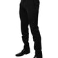 Dolce & Gabbana Black Wool Tapered Formal Dress Pants